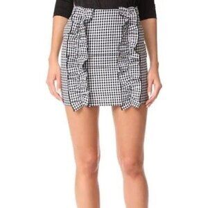 AFTER MARKET SIZE SMALL BLACK WHITE GINGHAM RUFFLE MINI SKIRT